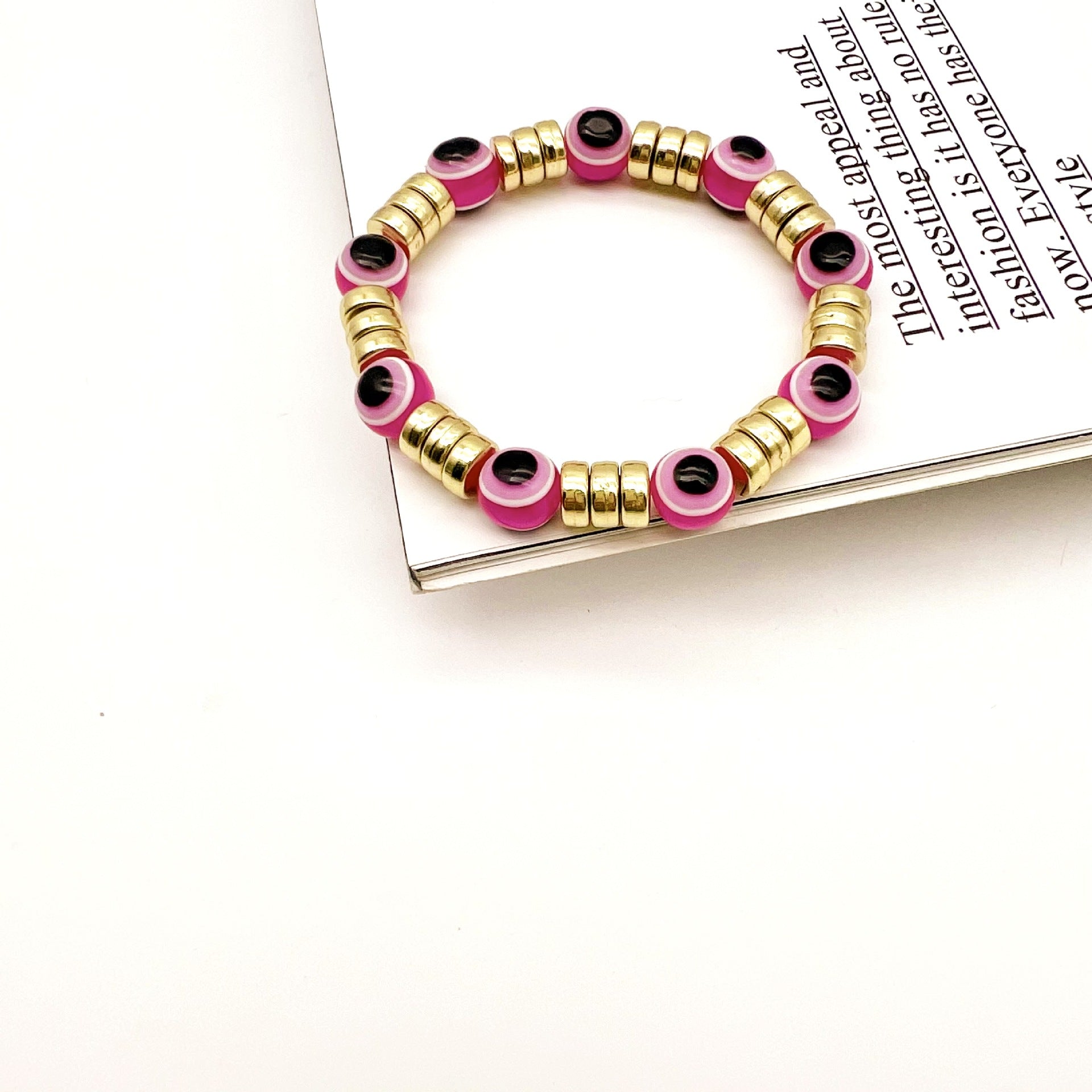 Pulseras Con Cuentas De Ojo De Diablo Chapado En Oro al por mayor